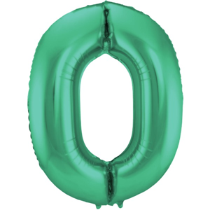 Groene Metallic Mat Folieballon Cijfer 0